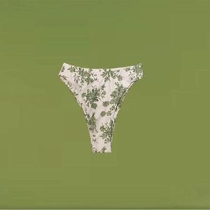 Berlook high waisted green floral bikini